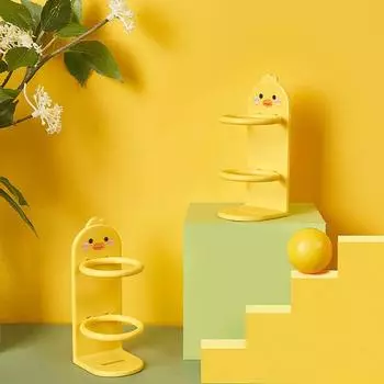 Настенный держатель для электрических зубных щеток, стойка для хранения с дренажным отверстием, симпатичный дизайн Dusk Design, органайзер для электрических зубных щеток для ванной комнаты жёлтый