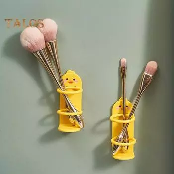 Настенный держатель для электрических зубных щеток, стойка для хранения с дренажным отверстием, симпатичный дизайн Dusk Design, органайзер для электрических зубных щеток для ванной комнаты жёлтый