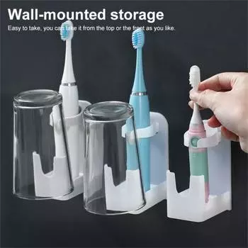 Настенный держатель для электрической зубной щетки, бесследный полипропилен, устойчивая к царапинам подставка для электрической зубной щетки, товары для дома белый