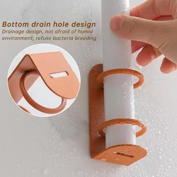 Настенный держатель для электрической зубной щетки, металлический держатель для зубной щетки, держатель для бритвы, полка для хранения, экономия места, аксессуары для ванной комнаты чёрный