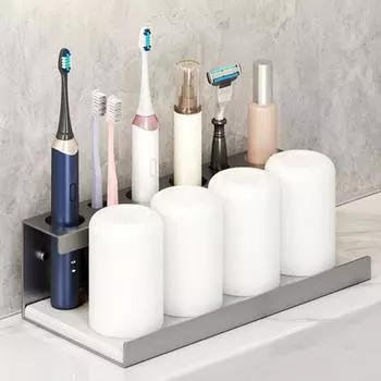 Настенный держатель для электрической зубной щетки, прочная несущая водонепроницаемая конструкция, самоклеящаяся подставка для электрической зубной щетки для ванной комнаты L серебряный