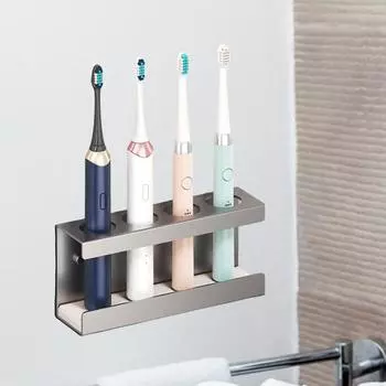 Настенный держатель для электрической зубной щетки, прочная несущая водонепроницаемая конструкция, самоклеящаяся подставка для электрической зубной щетки для ванной комнаты L серебряный