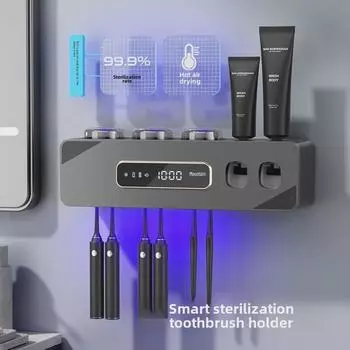 Настенный держатель для электрической зубной щетки с УФ-стерилизацией и сушилкой