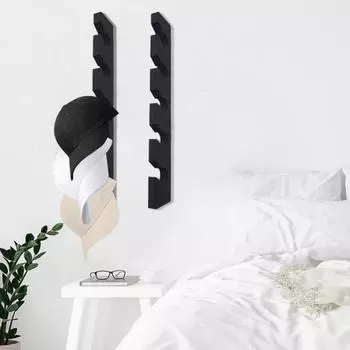 Настенный держатель для бейсбольных кепок, вешалка из массива дерева, 5-конечная стойка для шляп, подарок любителям шляп