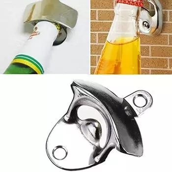 Настенный держатель для бутылок из нержавеющей стали, открывалка для бутылок пива, ресторана, бара, креативная открывалка для бутылок из металла высокого качества 3pcs
