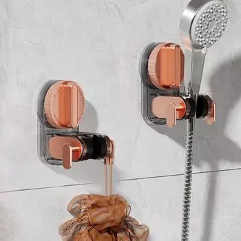 Настенный держатель для душа с присоской, без перфорации, аксессуары для ванной комнаты серебряный