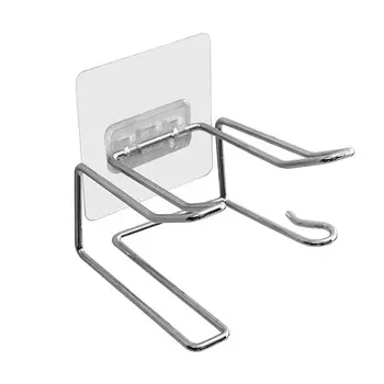 Настенный держатель для фена из нержавеющей стали, экономящий место, простая установка, вешалка для фена