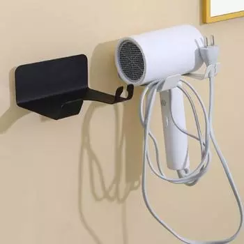 Настенный держатель для фена Прочный Несущий Универсальный Не требует сверления Простой белый