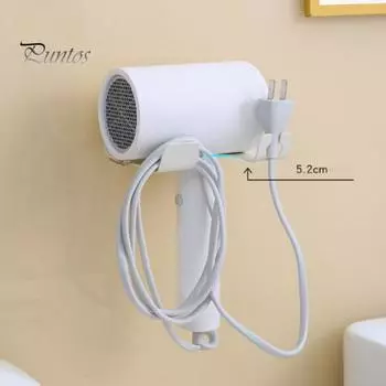 Настенный держатель для фена, прочный, выдерживающий нагрузку, универсальный, не требующий сверления, простая установка, держатель для фена белый