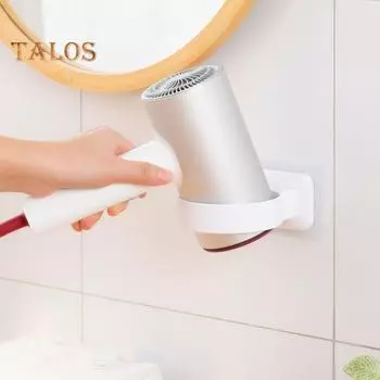 Настенный держатель для фена, прочный, выдерживающий нагрузку, самоклеящийся, простой в установке, держатель для фена, органайзер для инструментов для волос чёрный