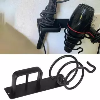 Настенный держатель для фена, современный космический алюминиевый прочный несущий выпрямитель для волос в ванной комнате, утюг, стеллаж для хранения, органайзер серебряный