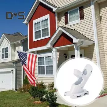 Настенный держатель для флагштока 45/90 градусов 3 отверстия регулируемый прочный сплав наружный крыльцо грузовик дом усадьба монтажный кронштейн для флагштока основание серебряный