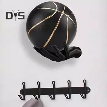 Настенный держатель для футбольных мячей, простая установка, многоцелевая стойка для демонстрации баскетбольных, футбольных, волейбольных мячей в форме руки золотистый