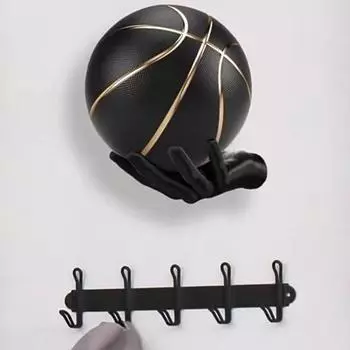 Настенный держатель для футбольных мячей, простая установка, многоцелевая стойка для демонстрации баскетбольных, футбольных, волейбольных мячей в форме руки белый