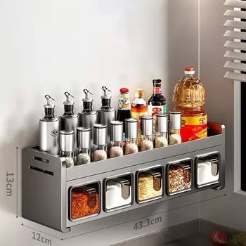 Настенный держатель для хранения банок для специй, водонепроницаемая стойка для банок для специй, стойка для приправ, кулинария 3-Compartment