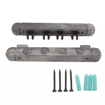 Настенный держатель для кия, 4 слота, современный деревянный держатель для бильярдного кия, серебристо-серый