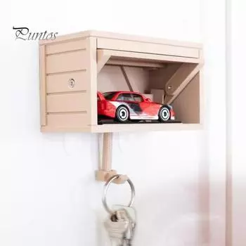 Настенный держатель для ключей для гаража с открывающейся дверью, простая установка, 3D-держатель для ключей, стеллаж для хранения для прихожей бежевый