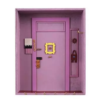 Настенный держатель для ключей, настенный декоративный держатель для ключей, небольшие деревянные крючки для ключей, настенное украшение для гостиной, крыльца, стеллаж для хранения вещей синий