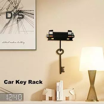 Настенный держатель для ключей в форме автомобильной фары, простая установка, органайзер для ключей, домашний декор красный