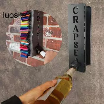 Настенный держатель для консервных банок с открывалкой для бутылок, нержавеющий, устойчивый к коррозии, простой в установке, открывалка для бутылок с вином Large