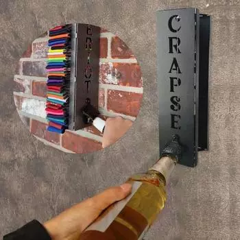 Настенный держатель для консервных банок с открывашкой для бутылок, нержавеющий, устойчивый к коррозии, простой в установке Large