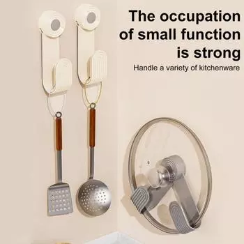 Настенный держатель для крышек кастрюль, регулируемая конструкция, простая установка, универсальный держатель для крышек кастрюль на присоске, кухонная стойка для хранения белый