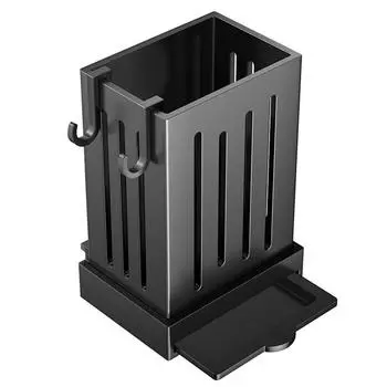 Настенный держатель для кухонных принадлежностей с поддоном для сбора капель из высококачественного АБС-пластика серый