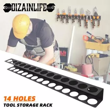 Настенный держатель для металлического гаечного ключа, отвертки, держатель для инструментов, настенный органайзер, настенное крепление для тисков, гаечного ключа, плоскогубцев, крепежных деталей, хранение инструментов чёрный