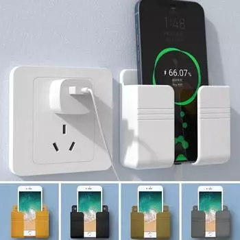 Настенный держатель для мобильного телефона Huawei Iphone Xiaomi, универсальный крючок для зарядки мобильного телефона, подвесной кронштейн, крючки для зарядной док-станции серый
