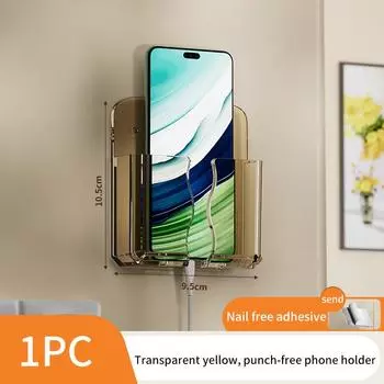 Настенный держатель для мобильного телефона, универсальный ящик для хранения и зарядки мобильного телефона, органайзер для пульта дистанционного управления телевизором, подставка-кронштейн, зарядная док-станция 1