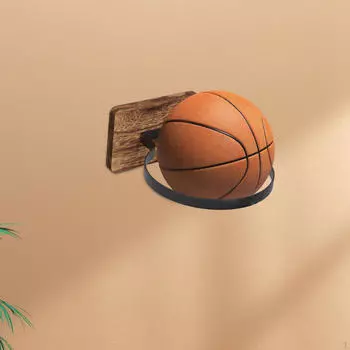 Настенный держатель для мячей, стойка для хранения, экономит место, органайзер для спортивных принадлежностей с деревянной основой