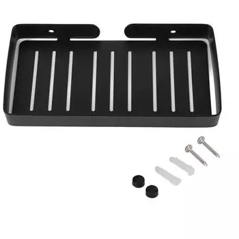 Настенный держатель для мыла из нержавеющей стали, полка для слива для ванной комнаты и кухни (черный) чёрный