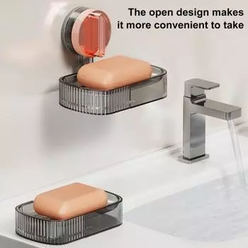 Настенный держатель для мыла Yousheng с присоской, не требующий сверления, простая установка, влагостойкий держатель для мыла, органайзер для ванной комнаты Single Layer