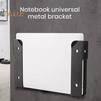 Настенный держатель для ноутбука, регулируемая конструкция, прочная металлическая конструкция, простая установка, стойка для хранения планшета и ноутбука чёрный