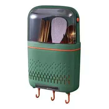 Настенный держатель для палочек для еды, многофункциональный ящик для хранения палочек для еды с дренажем, кухонная утварь на стену