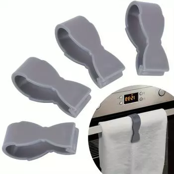 Настенный держатель для полотенец из 4 частей — повседневный стиль, нескользящий, многоцелевой, пластиковый крючок. 4 pieces