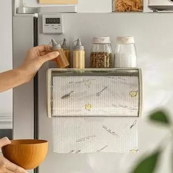 Настенный держатель для рулонной бумаги, прозрачный пылезащитный чехол, современная ванная комната, кухня, диспенсер для бумажных полотенец, органайзер для салфеток, ящик для хранения белый