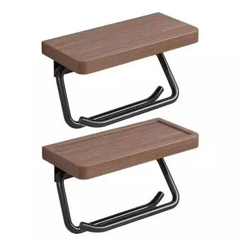 Настенный держатель для рулонов туалетной бумаги, стойка для хранения, диспенсер для рулонов салфеток с полкой, нержавеющие аксессуары для ванной комнаты 55KF