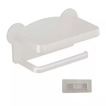 Настенный держатель для салфеток без сверления с полкой для телефона, многофункциональная подставка для салфеток, 3 цвета на выбор для туалета белый