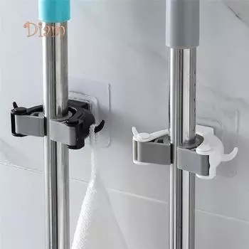 Настенный держатель для щетки для ванной комнаты Dilara, держатель для швабры, подвесной крючок, стеллаж для хранения чёрный