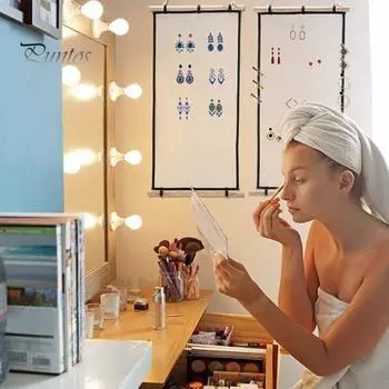 Настенный держатель для сережек, большая вместимость, простая установка, многоцелевой сетчатый держатель для сережек, держатель для ювелирных изделий серый