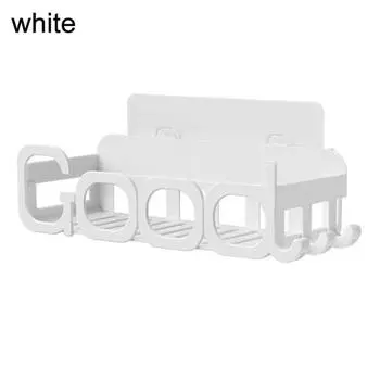 Настенный держатель для шампуня для ванной комнаты, полка для туалетной присоски, стеллаж для хранения мелочей 1 синий