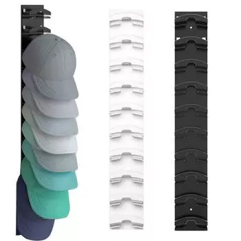 Настенный держатель для шляп, органайзер для бейсболок, экономит место, большая вместимость, простая установка, хранение шляп чёрный