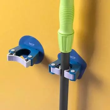 Настенный держатель для швабры, бытовая вешалка для хранения метлы, крючок для швабры, стойки с зажимом, стеллаж для хранения швабры, вешалка-органайзер белый