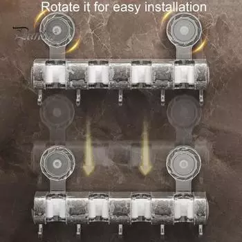 Настенный держатель для швабры, прочный, выдерживающий нагрузку, простой монтаж, нескользящая вешалка для швабры, органайзер для совок для метлы 3 прозрачный