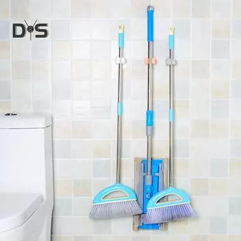 Настенный держатель для швабры, щетки, метлы, вешалка для хранения, стеллаж для кухни белый