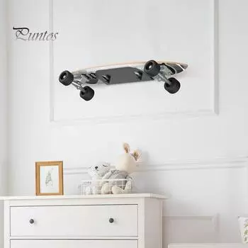 Настенный держатель для скейтборда, стойка для хранения, универсальная, простая в установке, настенная вешалка для сноуборда, лонгборда, кронштейн для демонстрации чёрный