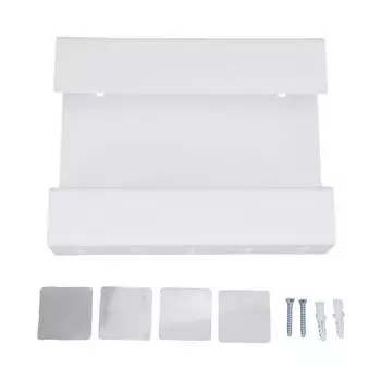 Настенный держатель для соломинок с клейким дном, дренажем, акриловой дверцей шкафа, многоразовым хранением соломинок белый