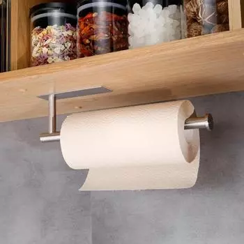 Настенный держатель для туалетной бумаги и полотенец, самоклеящийся органайзер для шкафа, кухонный крючок для хранения, настенная полка из нержавеющей стали