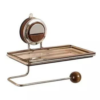 Настенный держатель для туалетной бумаги из нержавеющей стали с всасыванием и без сверления, экономящий место органайзер для кухни, ванной комнаты и туалета